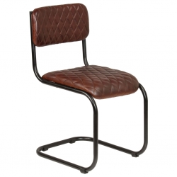 Krzesła do jadalni, 2 szt., brązowe, prawdziwa skóra