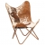 Krzesło motyl, brązowo-białe, naturalna kozia skóra