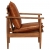 Fotel, brązowy, skóra naturalna i drewno akacjowe