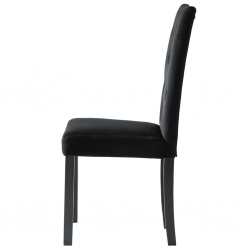 Krzesła stołowe, 2 szt., czarne, aksamit