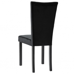 Krzesła stołowe, 4 szt., czarne, aksamit