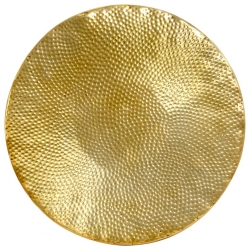 Stolik kawowy z młotkowanego aluminium, 70x30 cm, mosiądz