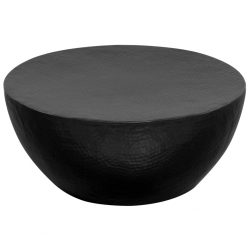 Stolik kawowy z młotkowanego aluminium, 70 x 30 cm, czarny