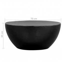 Stolik kawowy z młotkowanego aluminium, 70 x 30 cm, czarny
