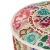 Okrągły puf patchworkowy, ręcznie robiony, 40 x 20 cm, beżowy