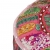Okrągły puf patchworkowy, ręcznie robiony, 40 x 20 cm, różowy
