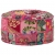Okrągły puf patchworkowy, ręcznie robiony, 40 x 20 cm, różowy