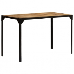 Stół jadalniany, surowe drewno mango i stal, 120 cm