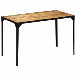Stół jadalniany, surowe drewno mango i stal, 120 cm