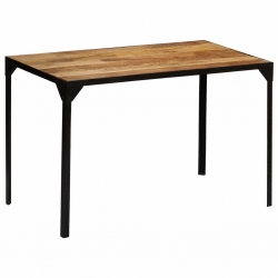 Stół jadalniany, surowe drewno mango i stal, 120 cm