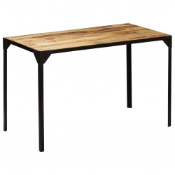 Stół jadalniany, surowe drewno mango i stal, 120 cm