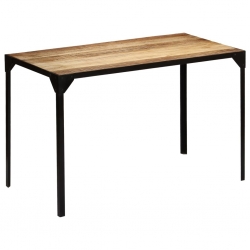 Stół jadalniany, surowe drewno mango i stal, 120 cm