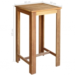 Stolik barowy z litego drewna akacjowego, 60 x 60 x 105 cm