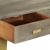 Stolik konsola, lite drewno mango, szaro-mosiężny, 110x35x76cm