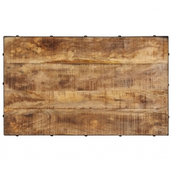 Stolik kawowy na kółkach, lite drewno mango, 100 x 60 x 26 cm