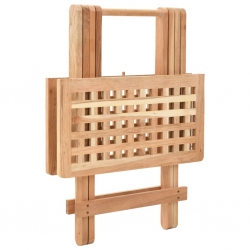 Składany stolik boczny z litego drewna orzechowego, 50x50x49 cm