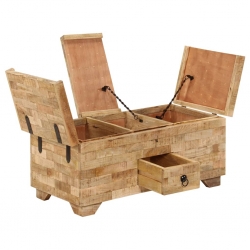 Stolik kawowy, lite drewno mango, 80x40x35 cm