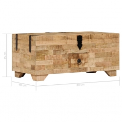 Stolik kawowy, lite drewno mango, 80x40x35 cm