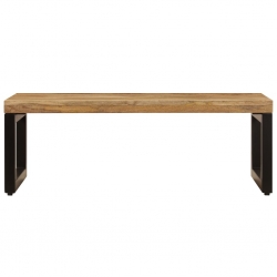 Stolik kawowy, 100x50x35 cm, lite drewno mango i stal