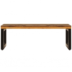 Stolik kawowy, 100x50x35 cm, lite drewno z odzysku i stal