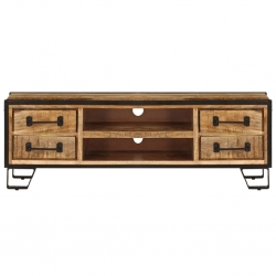 Szafka pod TV z szufladami, 120x30x40 cm, lite drewno mango