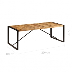 Stół jadalniany, 220x100x75 cm, lite drewno mango
