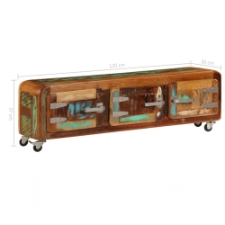 Szafka pod TV, 120x30x37 cm, lite drewno odzyskane