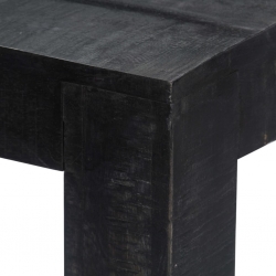 Stół jadalniany, czarny, 118 x 60 x 76 cm, lite drewno mango
