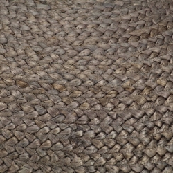 Ręcznie robiony puf, jasnoszary, 45 x 30 cm, juta