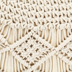 Ręcznie robiony puf z makramy, 45 x 30 cm, bawełna