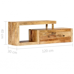 Szafka pod TV, 120 x 30 x 40 cm, lite drewno mango