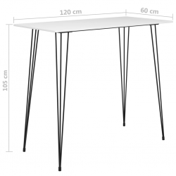 Stolik barowy, biały, 120x60x105 cm