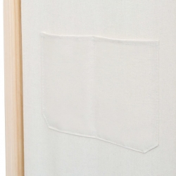Parawan 4-panelowy, kremowy, 160x170x4 cm, tkanina