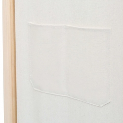Parawan 6-panelowy, kremowy, 240 x 170 x 4 cm, tkanina
