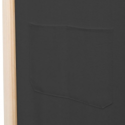 Parawan 5-panelowy, szary, 200 x 170 x 4 cm, tkanina