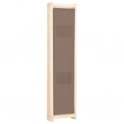 Parawan 5-panelowy, brązowy, 200 x 170 x 4 cm, tkanina