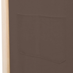 Parawan 6-panelowy, brązowy, 240 x 170 x 4 cm, tkanina