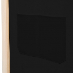 Parawan 3-panelowy, czarny, 120x170x4 cm, tkanina