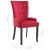 Krzesło jadalniane z podłokietnikami, czerwone, aksamitne