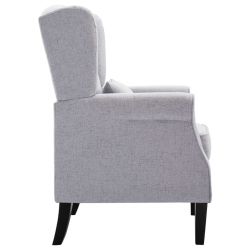 Fotel jasnoszary, tapicerowany tkaniną
