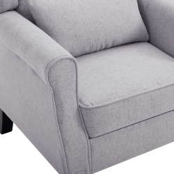 Fotel jasnoszary, tapicerowany tkaniną