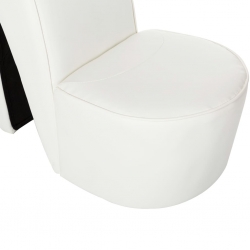 Fotel w kształcie buta na obcasie, biały, sztuczna skóra