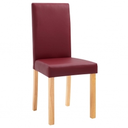 Krzesła jadalniane, 4 szt., czerwone, sztuczna skóra