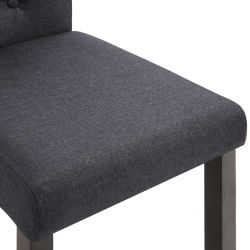 Krzesła stołowe, 2 szt., ciemnoszare, tapicerowane tkaniną