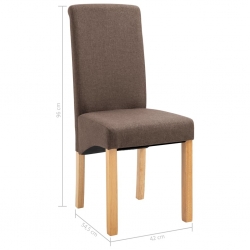 Krzesła do jadalni, 2 szt., brązowe, obite tkaniną