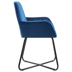 Krzesła do jadalni, 2 szt., niebieskie, aksamit