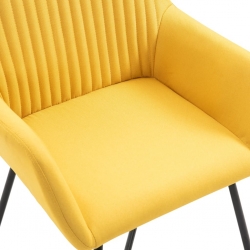Krzesła do jadalni, 2 szt., żółte, tapicerowane tkaniną