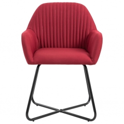 Krzesła do jadalni, 2 szt., czerwone wino, tapicerowane tkaniną
