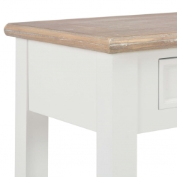 Stolik konsola, biały, 110 x 35 x 80 cm, drewniany