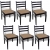 Krzesła stołowe, 6 szt., brązowe, lite drewno i aksamit